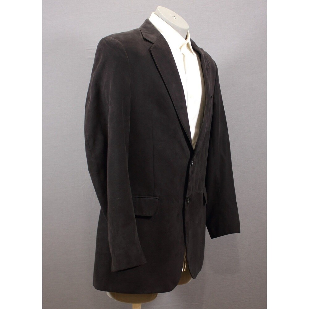 Jos A Bank Blazer Sport Coat Mens Black Micro-poly Suede 2 Btn Jacket 43L